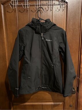 Eddie Bauer Black Hooded Softshell Ski Jacket
